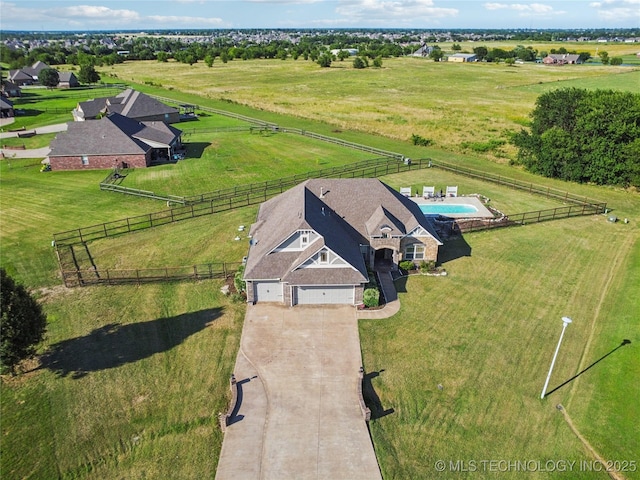 5983 E 137th St, Collinsville, OK 74021 - aerial view of sparsely populated area featuring a pastoral area