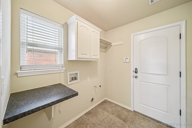 4204 N Maple Pl, Broken Arrow, OK 74012 - laundry area featuring washer hookup, cabinet space, hookup for an electric dryer, and light tile patterned floors