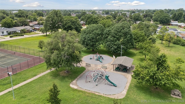 5718 E 27th St, Tulsa, OK 74114 - drone / aerial view of a park and a tree filled landscape