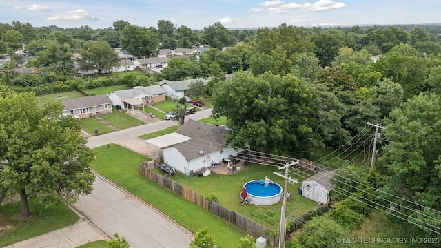 5718 E 27th St, Tulsa, OK 74114 - aerial view of residential area featuring a pool area