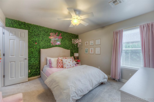 7349 E 119th Pl S, Bixby, OK 74008 - bedroom featuring light carpet and a ceiling fan
