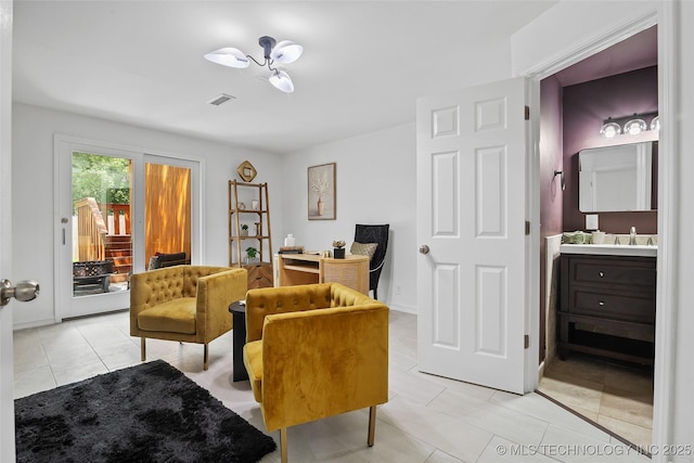 3039 W 69th Pl, Tulsa, OK 74132 - sitting room with light tile patterned flooring