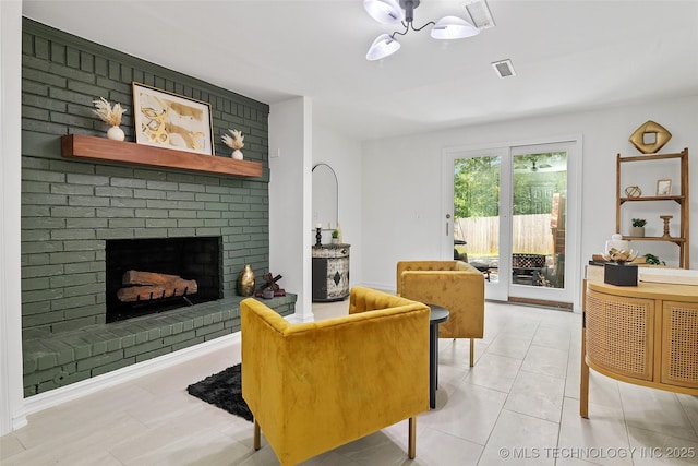 3039 W 69th Pl, Tulsa, OK 74132 - living area featuring a fireplace
