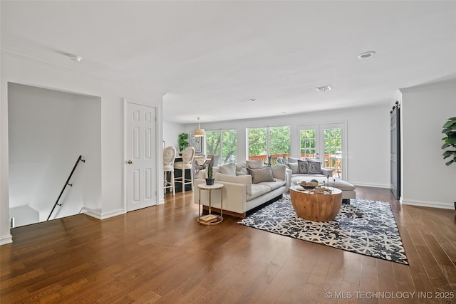 3039 W 69th Pl, Tulsa, OK 74132 - living area featuring wood finished floors and baseboards