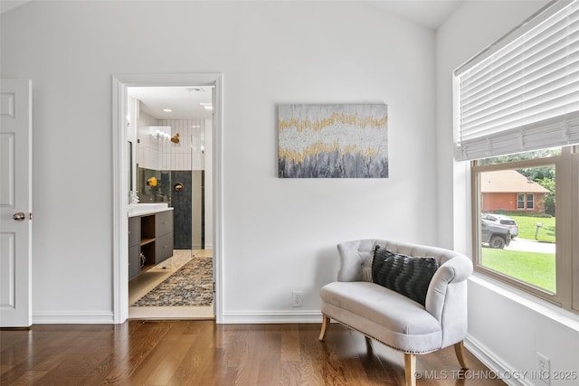 3039 W 69th Pl, Tulsa, OK 74132 - sitting room featuring wood finished floors and baseboards
