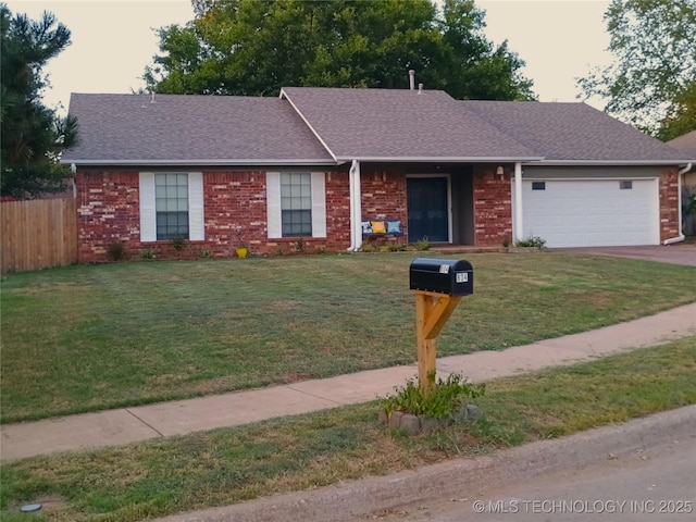 804 W Glendale St, Broken Arrow, OK 74011 - ranch-style home with an attached garage, driveway, brick siding, and a shingled roof