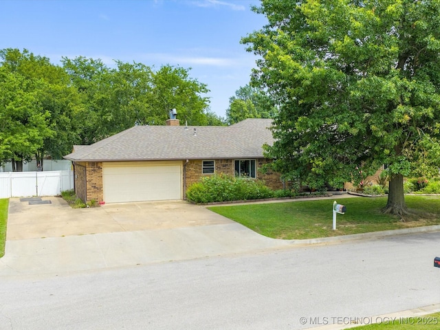 105 Quail Creek Ln, Skiatook, OK 74070 - view of front of property with brick siding, an attached garage, concrete driveway, and roof with shingles