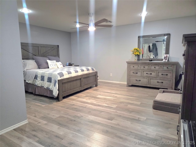 76654 S 4695, Stilwell, OK 74960 - bedroom with light wood-style floors and a ceiling fan