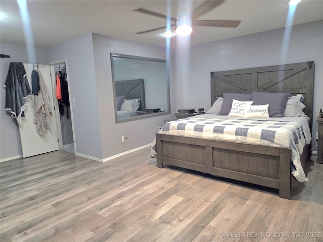 76654 S 4695, Stilwell, OK 74960 - bedroom featuring wood finished floors and ceiling fan