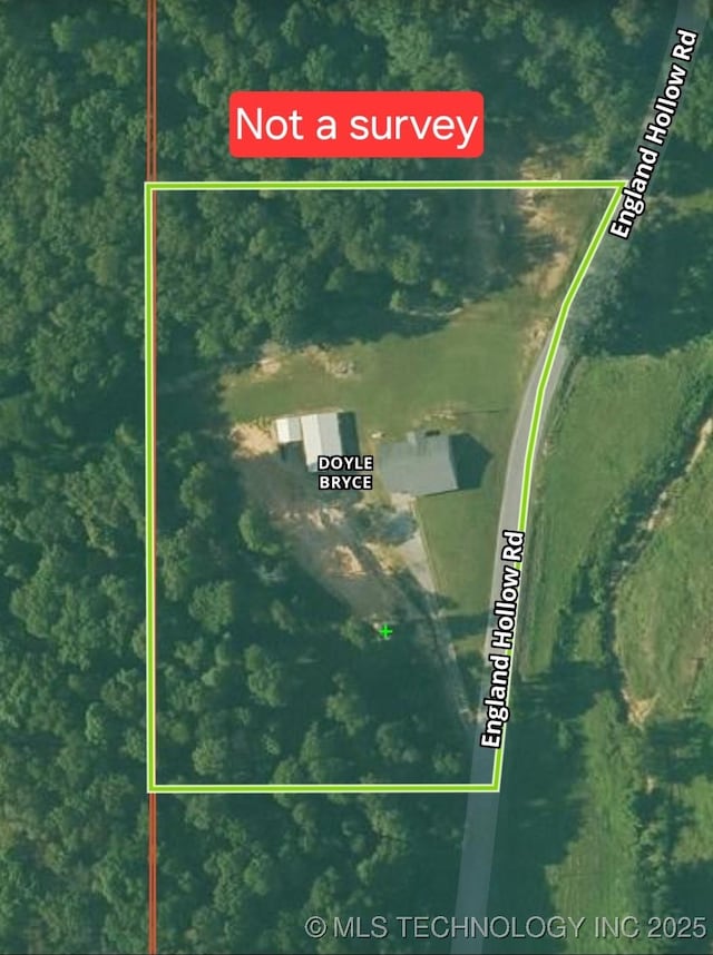 76654 S 4695, Stilwell, OK 74960 - aerial view of property's location featuring property parcel outlined