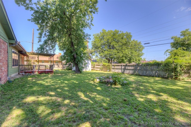 8109 E 31st Pl, Tulsa, OK 74145 - fenced backyard featuring a wooden deck