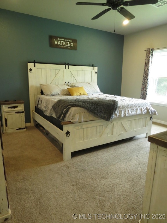 504 Blocker Rd, Mcalester, OK 74501 - bedroom with carpet floors and ceiling fan