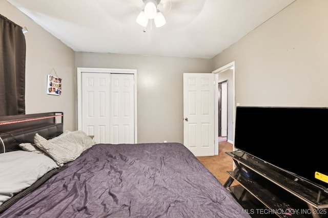 2548 Tull Pl, Muskogee, OK 74403 - carpeted bedroom with a closet and a ceiling fan