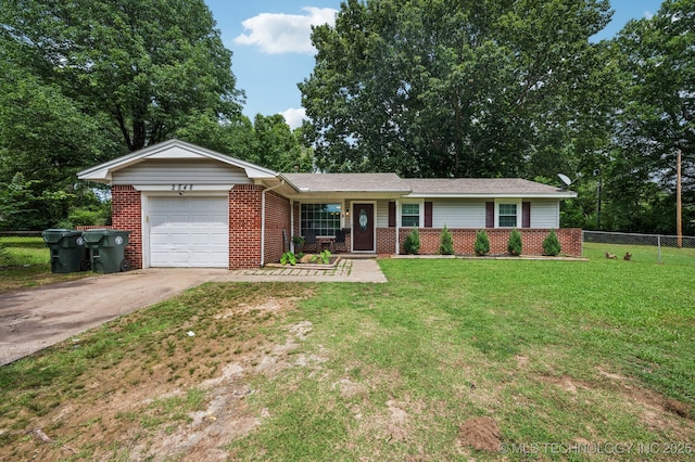2548 Tull Pl, Muskogee, OK 74403 - single story home featuring an attached garage, brick siding, and concrete driveway