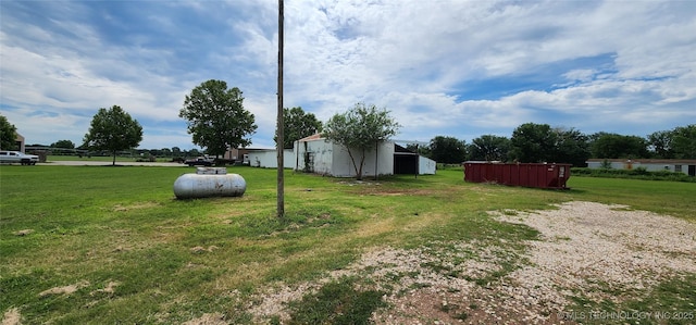 14505 S 145th E Ave, Bixby, OK 74008 - view of grassy yard featuring a pole building and an outdoor structure