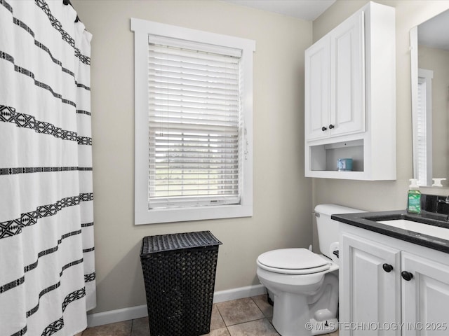 16145 Ew 255 Rd, Nowata, OK 74048 - full bath featuring vanity, tile patterned floors, and curtained shower