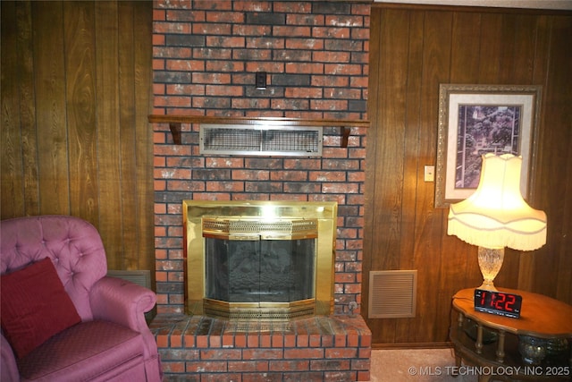 710 N 14th St, Henryetta, OK 74437 - detailed view of a fireplace and wooden walls