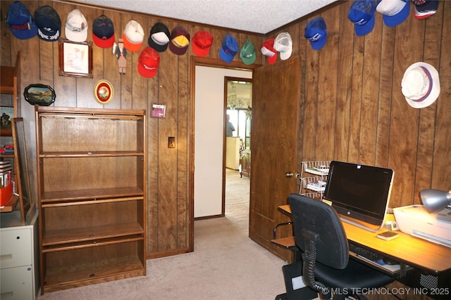 710 N 14th St, Henryetta, OK 74437 - office area with wood walls and carpet floors