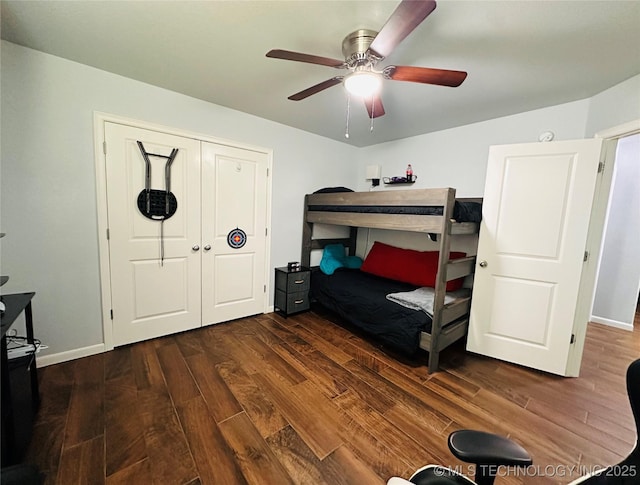 10219 N 119th E Ave, Owasso, OK 74055 - bedroom with wood finished floors and ceiling fan
