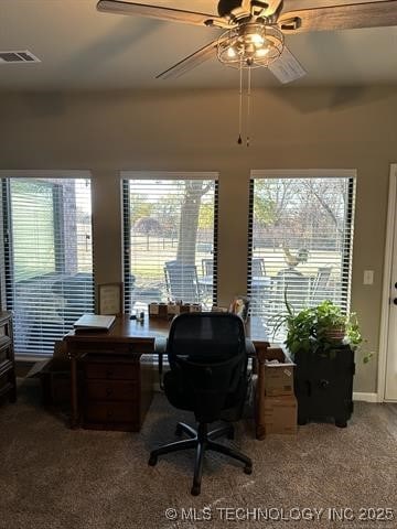 1821 W Lincoln St N, Broken Arrow, OK 74012 - office space with carpet, healthy amount of natural light, and a ceiling fan