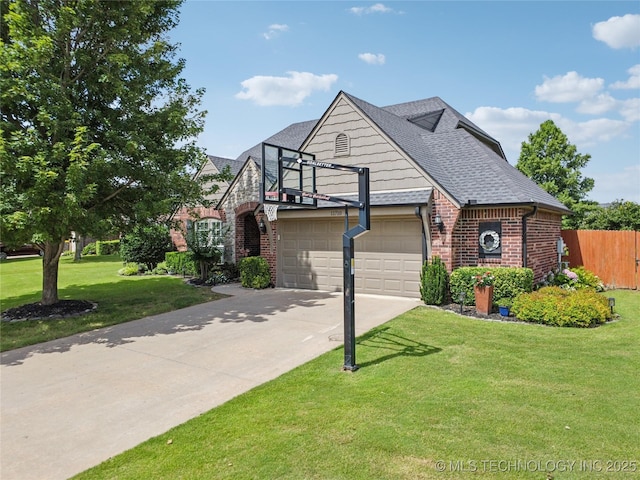 11710 S Willow St, Jenks, OK 74037 - view of front of house with brick siding, driveway, a shingled roof, and a garage