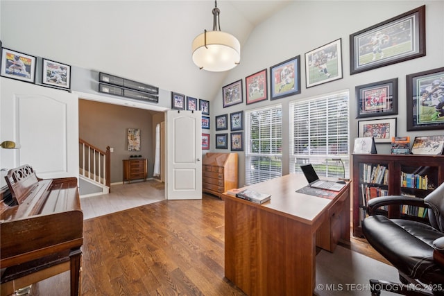 11710 S Willow St, Jenks, OK 74037 - office with high vaulted ceiling and wood finished floors