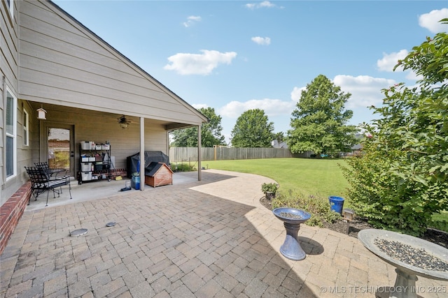 11710 S Willow St, Jenks, OK 74037 - view of patio with a grill and a ceiling fan