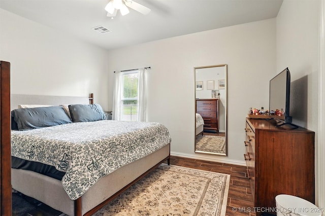 1325 Houston, Durant, OK 74701 - bedroom with wood finished floors and ceiling fan