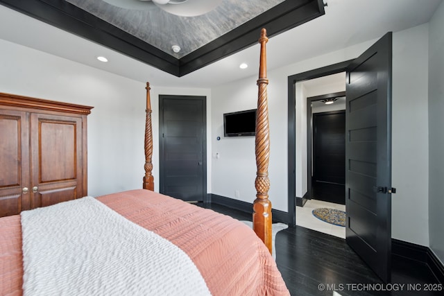 1226 W 109th Pl S, Jenks, OK 74037 - bedroom featuring recessed lighting and dark wood-style floors