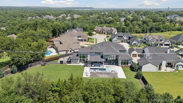 1226 W 109th Pl S, Jenks, OK 74037 - aerial view of residential area featuring a pool