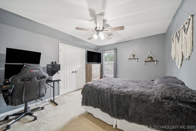 3701 W Dallas St, Broken Arrow, OK 74012 - carpeted bedroom with a ceiling fan and a closet