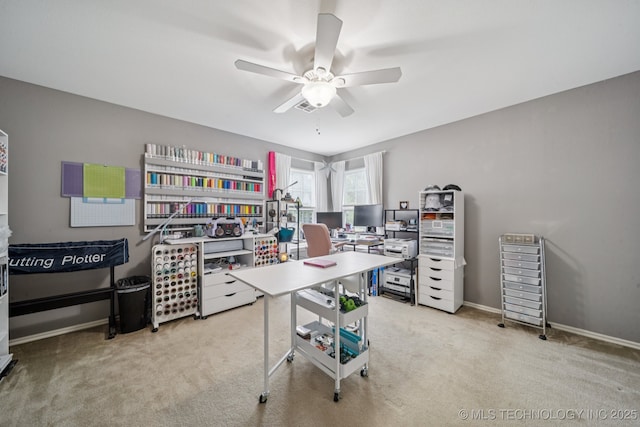 3701 W Dallas St, Broken Arrow, OK 74012 - office space with a ceiling fan and carpet floors