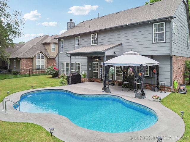 3701 W Dallas St, Broken Arrow, OK 74012 - view of pool featuring a patio and a ceiling fan