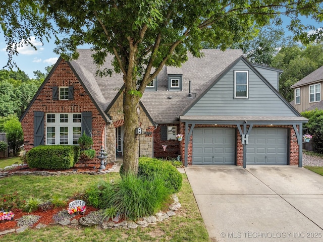3701 W Dallas St, Broken Arrow, OK 74012 - view of front of home with concrete driveway, roof with shingles, and brick siding