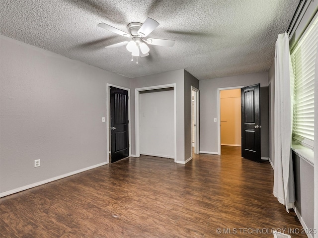 117 W Timberlane St, Broken Arrow, OK 74011 - unfurnished bedroom with wood finished floors, a textured ceiling, and a ceiling fan