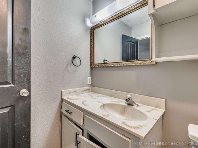 117 W Timberlane St, Broken Arrow, OK 74011 - half bathroom with vanity and a textured wall