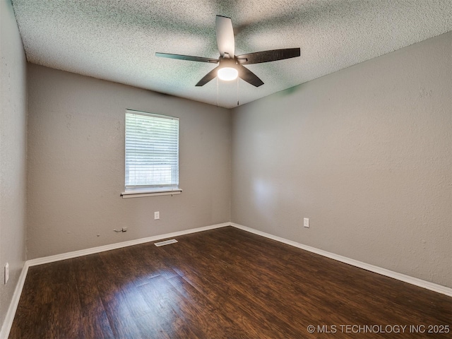 117 W Timberlane St, Broken Arrow, OK 74011 - spare room with ceiling fan, a textured ceiling, and wood finished floors