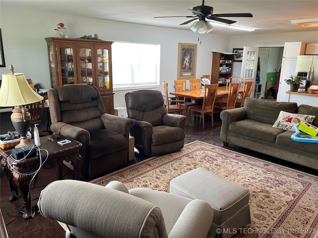 33803 S 4230th Rd, Inola, OK 74036 - living area featuring ceiling fan