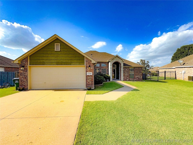 13155 E 132nd St N, Collinsville, OK 74021 - view of front of home with brick siding, concrete driveway, and an attached garage