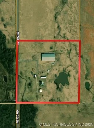 105074 N 3770, Okemah, OK 74859 - map / location featuring property boundaries highlighted