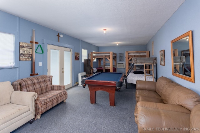 105074 N 3770, Okemah, OK 74859 - rec room with billiards table, healthy amount of natural light, carpet floors, and french doors