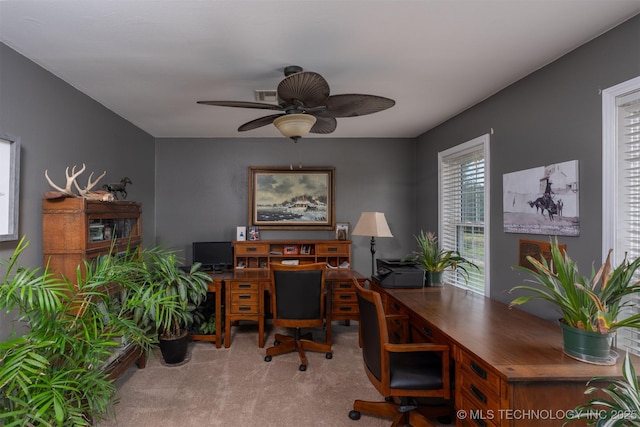 105074 N 3770, Okemah, OK 74859 - carpeted office space with ceiling fan