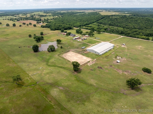 105074 N 3770, Okemah, OK 74859 - aerial view of property and surrounding area featuring rural landscape
