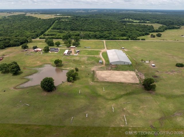105074 N 3770, Okemah, OK 74859 - aerial overview of property's location featuring rural landscape and a large body of water
