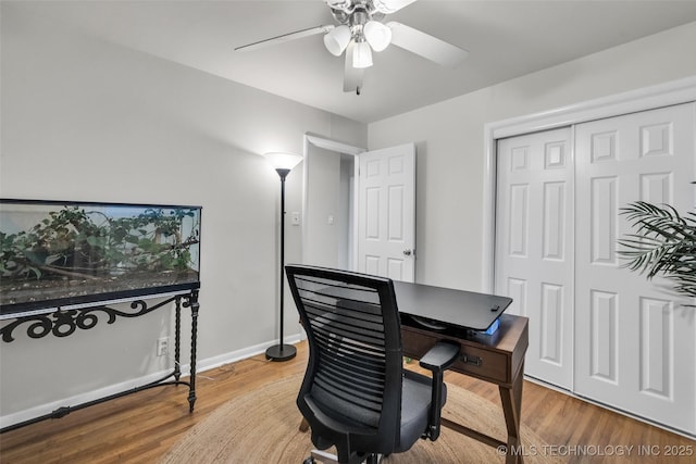 4620 S Winston Ave, Tulsa, OK 74135 - office space featuring ceiling fan and wood finished floors