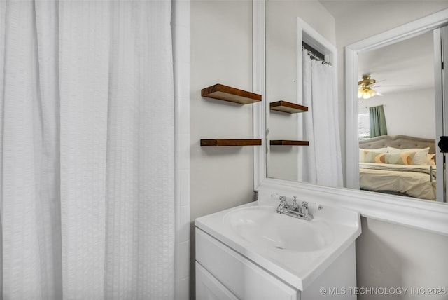 4620 S Winston Ave, Tulsa, OK 74135 - ensuite bathroom with vanity and a ceiling fan