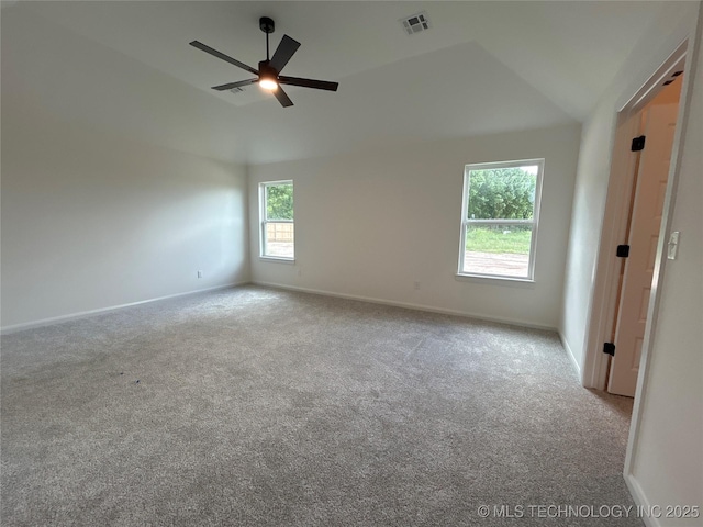 10416 E 132nd St S, Bixby, OK 74008 - carpeted spare room with lofted ceiling and ceiling fan