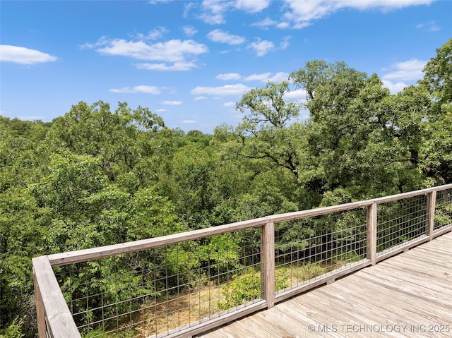 4080 Bud Dr, Sulphur, OK 73086 - wooden terrace featuring a wooded view