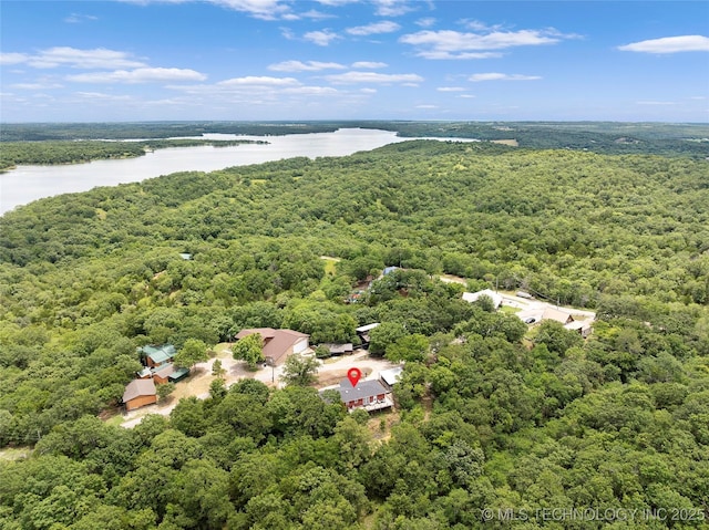 4080 Bud Dr, Sulphur, OK 73086 - drone / aerial view of a heavily wooded area and a nearby body of water