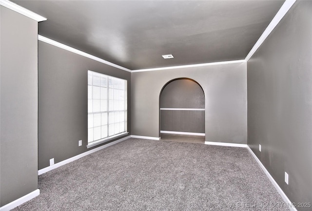 10046 E 29th St, Tulsa, OK 74129 - carpeted empty room with ornamental molding and baseboards